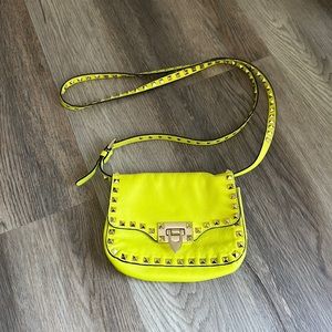 Authentic Neon Yellow/Green Valentino Rockstud Crossbody